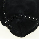 CHANEL 22 Drawstring Chain Shoulder Bag Suede Black Silver CC Auth BA12610SM-17