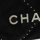 CHANEL 22 Drawstring Chain Shoulder Bag Suede Black Silver CC Auth BA12610SM-18