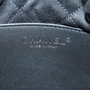 CHANEL 22 Drawstring Chain Shoulder Bag Suede Black Silver CC Auth BA12610SM-21