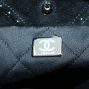 CHANEL 22 Drawstring Chain Shoulder Bag Suede Black Silver CC Auth BA12610SM-11