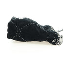 CHANEL 22 Drawstring Chain Shoulder Bag Suede Black Silver CC Auth BA12610SM-4