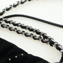 CHANEL 22 Drawstring Chain Shoulder Bag Suede Black Silver CC Auth BA12610SM-7