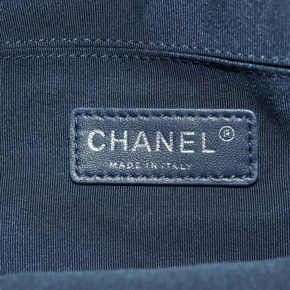 CHANEL Chain Shoulder Bag Beads Blue Silver CC Auth BA12611SM