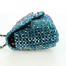CHANEL Chain Shoulder Bag Beads Blue Silver CC Auth BA12611SM-4