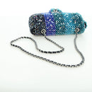 CHANEL Chain Shoulder Bag Beads Blue Silver CC Auth BA12611SM-7