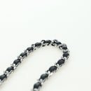 CHANEL Chain Shoulder Bag Beads Blue Silver CC Auth BA12611SM-8