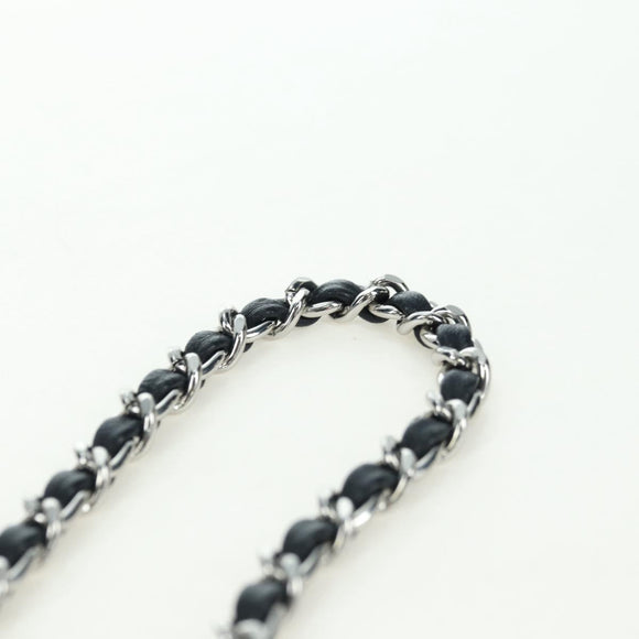 CHANEL Chain Shoulder Bag Beads Blue Silver CC Auth BA12611SM