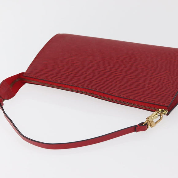 LOUIS VUITTON Epi Pochette Accessoires Beutel Rot M52947 LV Auth BA12612A