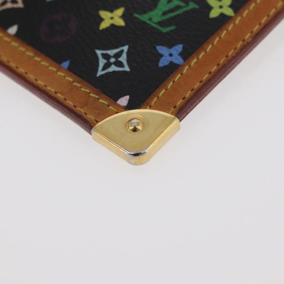 LOUIS VUITTON Monogram Multicolor Pochette Cles Geldbörse Schwarz M13664 Auth BA12619A