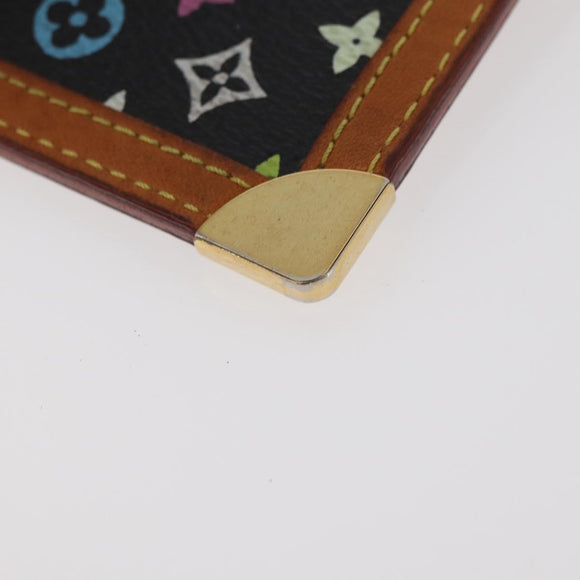 LOUIS VUITTON Monogram Multicolor Pochette Cles Geldbörse Schwarz M13664 Auth BA12619A