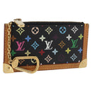 LOUIS VUITTON Monogram Multicolor Pochette Cles Geldbörse Schwarz M13664 Auth BA12619A-1