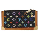LOUIS VUITTON Monogram Multicolor Pochette Cles Geldbörse Schwarz M13664 Auth BA12619A-2