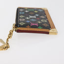 LOUIS VUITTON Monogram Multicolor Pochette Cles Geldbörse Schwarz M13664 Auth BA12619A-4