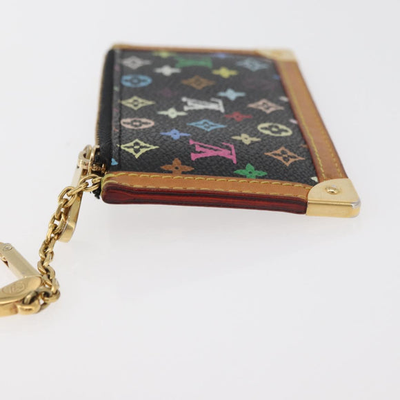 LOUIS VUITTON Monogram Multicolor Pochette Cles Geldbörse Schwarz M13664 Auth BA12619A