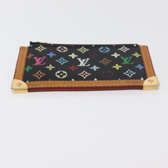 LOUIS VUITTON Monogram Multicolor Pochette Cles Geldbörse Schwarz M13664 Auth BA12619A