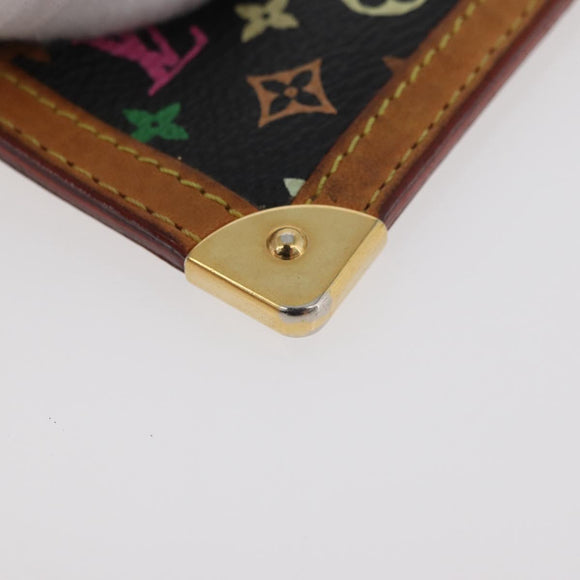 LOUIS VUITTON Monogram Multicolor Pochette Cles Geldbörse Schwarz M13664 Auth BA12619A