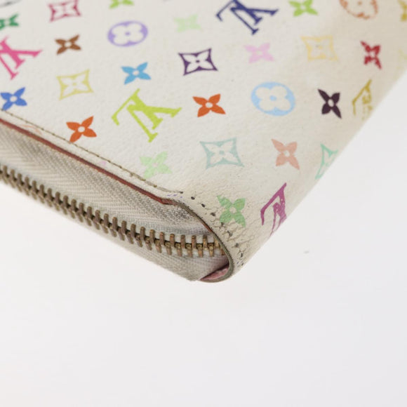 LOUIS VUITTON Monogram Multicolor Zippy Long Wallet White M60241 LV Auth BA12620