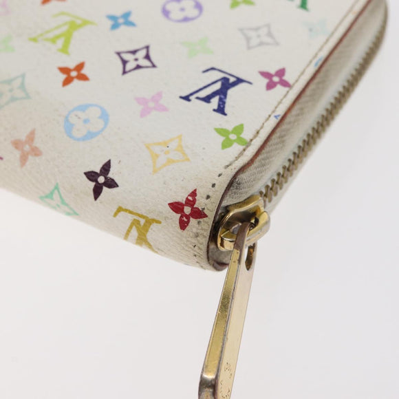 LOUIS VUITTON Monogram Multicolor Zippy Long Wallet White M60241 LV Auth BA12620