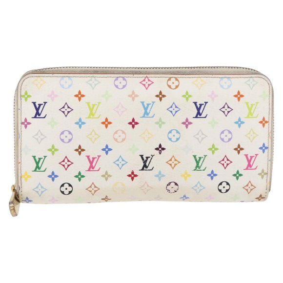LOUIS VUITTON Monogram Multicolor Zippy Long Wallet White M60241 LV Auth BA12620