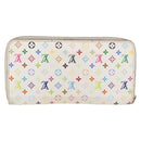 LOUIS VUITTON Monogram Multicolor Zippy Long Wallet White M60241 LV Auth BA12620-2