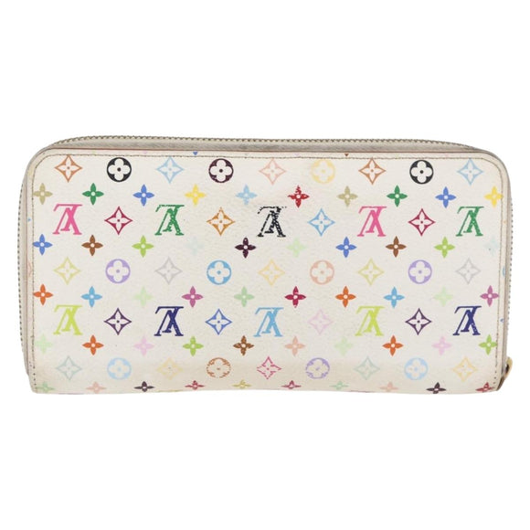 LOUIS VUITTON Monogram Multicolor Zippy Long Wallet White M60241 LV Auth BA12620