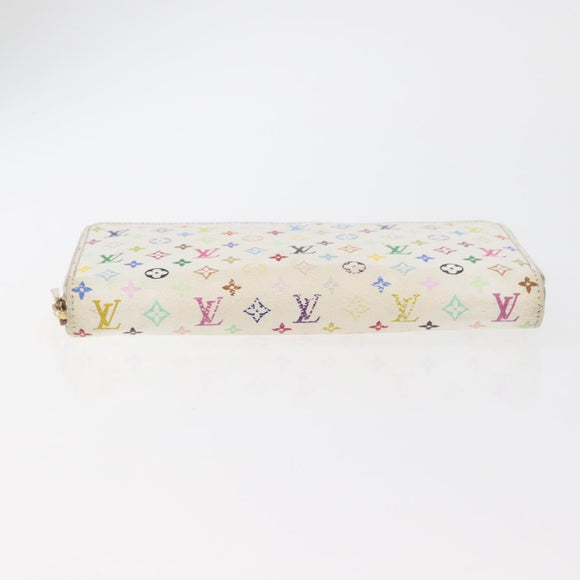 LOUIS VUITTON Monogram Multicolor Zippy Long Wallet White M60241 LV Auth BA12620