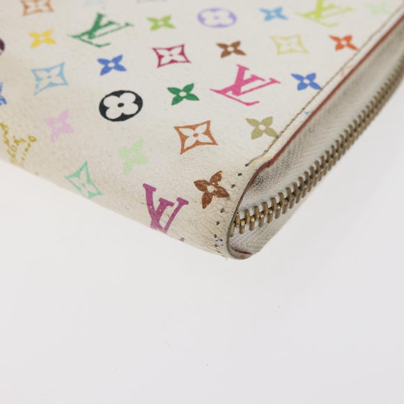 LOUIS VUITTON Monogram Multicolor Zippy Long Wallet White M60241 LV Auth BA12620