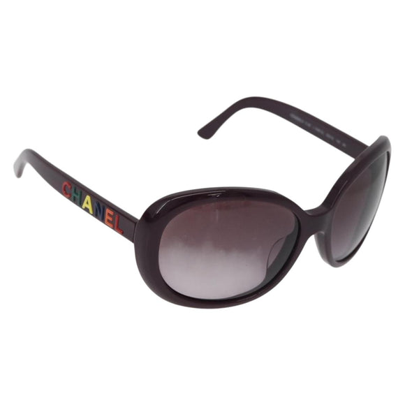 CHANEL Sunglasses plastic Purple CC Auth BA12624M