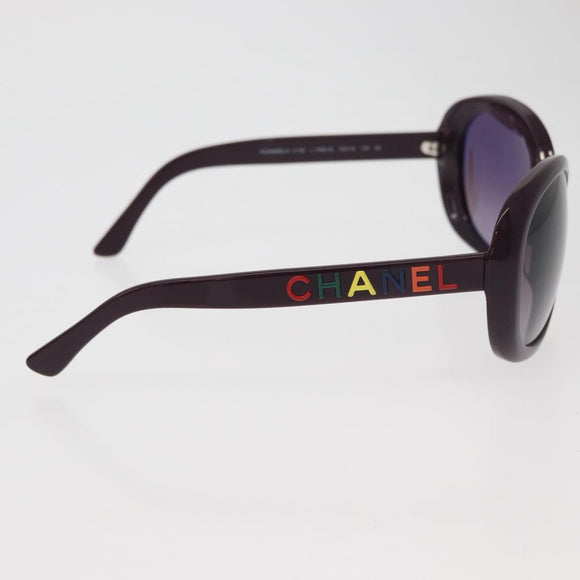 CHANEL Sunglasses plastic Purple CC Auth BA12624M
