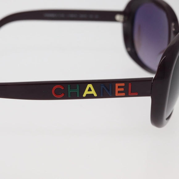 CHANEL Sunglasses plastic Purple CC Auth BA12624M