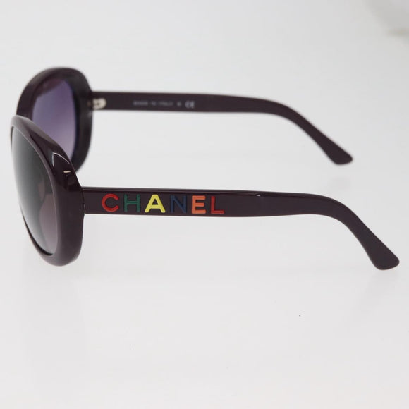 CHANEL Sunglasses plastic Purple CC Auth BA12624M