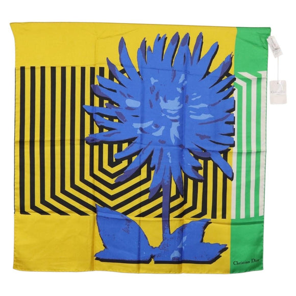 Christian Dior Scarf Silk Yellow Auth BA12629A
