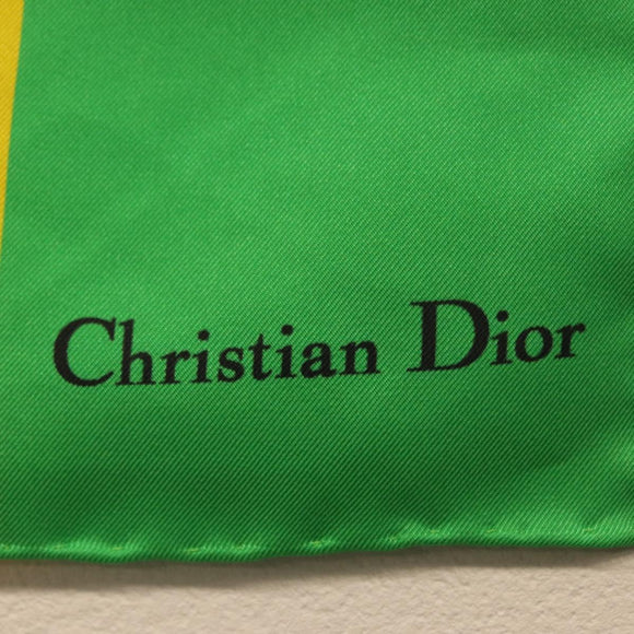 Christian Dior Scarf Silk Yellow Auth BA12629A
