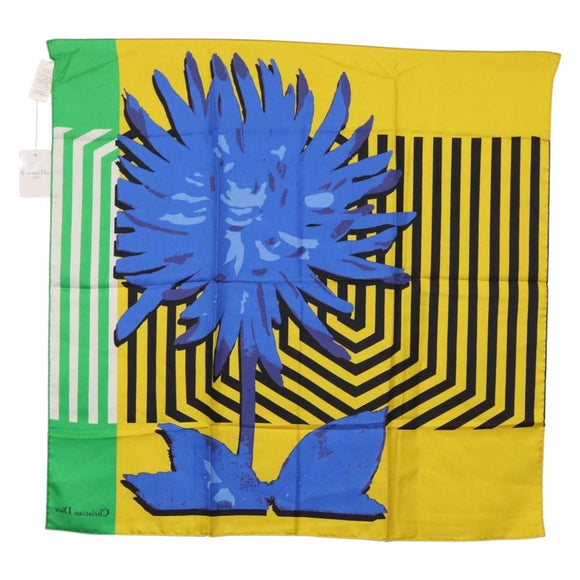 Christian Dior Scarf Silk Yellow Auth BA12629A