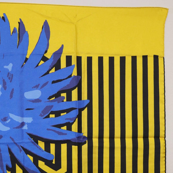 Christian Dior Scarf Silk Yellow Auth BA12629A