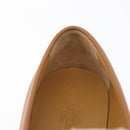 HERMES Kelly Belt Moccasin Loafers Shoes Leather Brown Silver Auth BA12632V-17