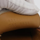 HERMES Kelly Belt Moccasin Loafers Shoes Leather Brown Silver Auth BA12632V-37