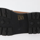 HERMES Kelly Belt Moccasin Loafers Shoes Leather Brown Silver Auth BA12632V-9