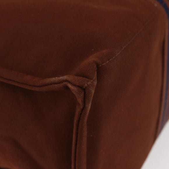 HERMES Fourre Tout GM Tote Bag Canvas Brown Silver Auth BA12636A