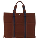 HERMES Fourre Tout GM Tote Bag Canvas Brown Silver Auth BA12636A-3