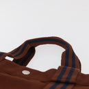HERMES Fourre Tout GM Tote Bag Canvas Brown Silver Auth BA12636A-8