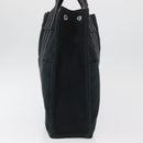 HERMES Fourre Tout MM Tote Bag katoen Zwart Zilver Auth BA12637-3