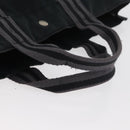 HERMES Fourre Tout MM Tote Bag katoen Zwart Zilver Auth BA12637-7