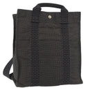 HERMES Her Line Backpack Canvas Gray Silver Auth BA12638A-1