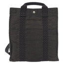 HERMES Her Line Backpack Canvas Gray Silver Auth BA12638A-2