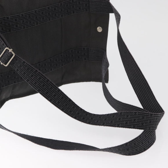 HERMES Her Line Backpack Canvas Gray Silver Auth BA12638A