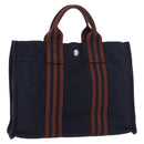 HERMES Fourre Tout PM Handtasche Canvas Braun Navy Auth BA12639A-1