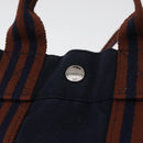 HERMES Fourre Tout PM Handtasche Canvas Braun Navy Auth BA12639A-14