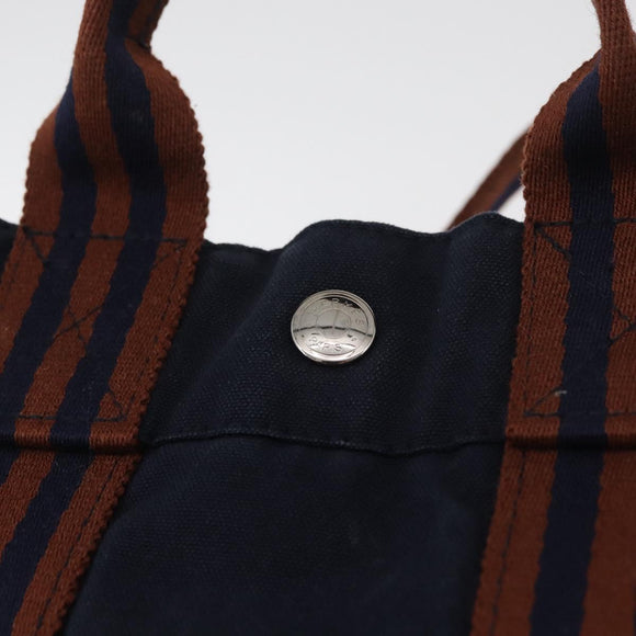 HERMES Fourre Tout PM Handtasche Canvas Braun Navy Auth BA12639A