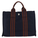 HERMES Fourre Tout PM Handtasche Canvas Braun Navy Auth BA12639A-2